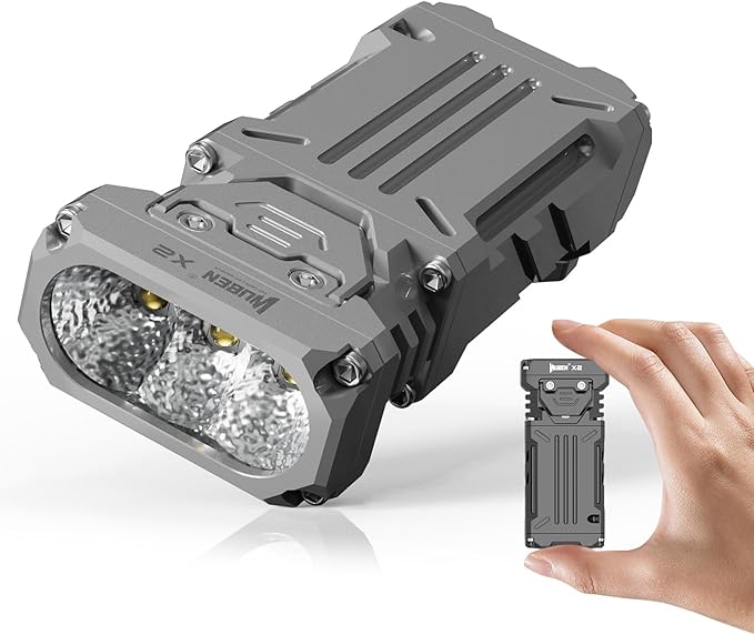 WUBEN X2 1,800 High Lumens Outdoor Pocket Flashlight 90+ High CRI, 175° Floodlighting Mini Rechargeable Flashlight for EDC, Camping, Night Walk, Emergency with 6 Light Modes, Type-C Charging Lanyard