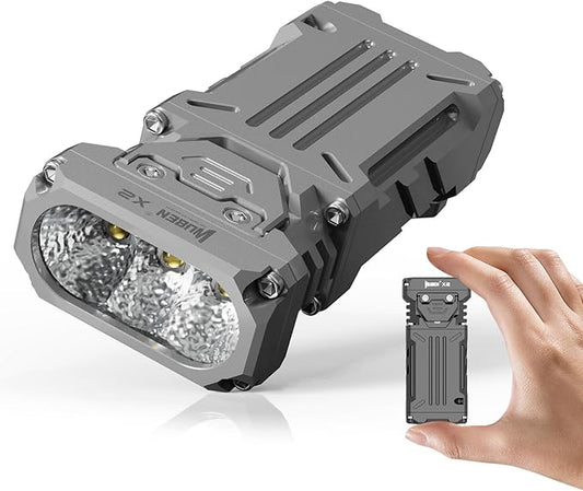 WUBEN X2 1,800 High Lumens Outdoor Pocket Flashlight 90+ High CRI, 175° Floodlighting Mini Rechargeable Flashlight for EDC, Camping, Night Walk, Emergency with 6 Light Modes, Type-C Charging Lanyard