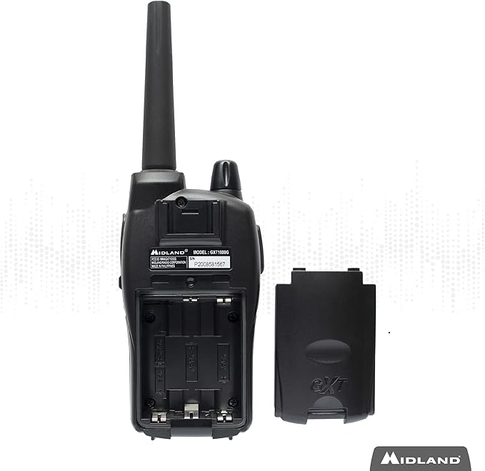 Midland® - GXT1000X3VP4 - Walkie Talkie Long Range Two-Way Radio - 50 Channel GMRS Radio - 142 Privacy Codes, SOS Siren, and NOAA Weather Alerts and Weather Scan - Black/Silver, 3-Pack