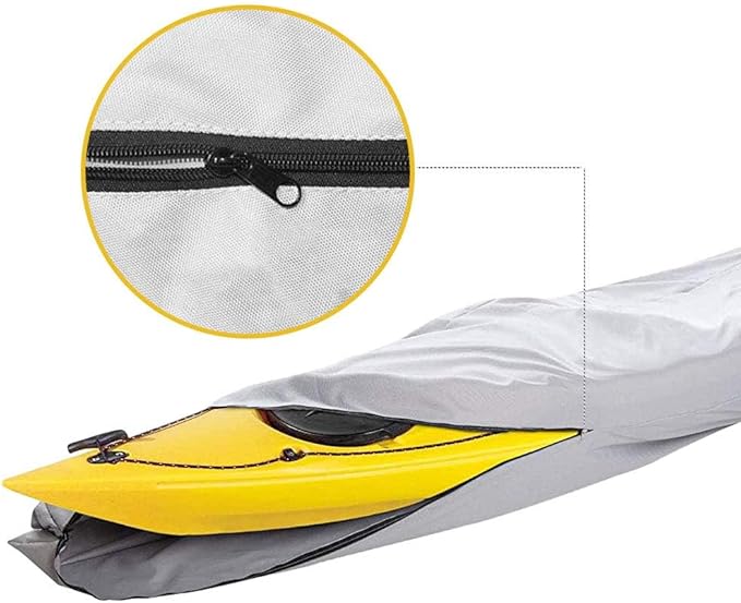 i COVER 16ft Kayak Cover- Water Proof 600D Heavy Duty Kayaks/Canoe Covers Fits Canoes or Paddleboards up to 16ft Long and Beam Width up to 36in, Grey