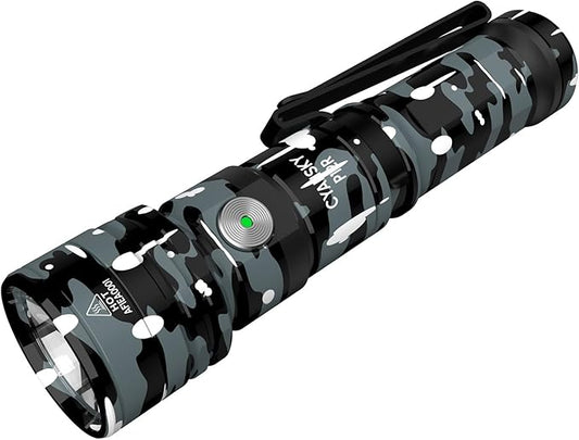 CYANSKY Rechargeable Flashlight,Super Bright,Flashlights High Lumens, Small EDC Flashlights for Emergencies,IP68 Waterproof Flash Light for Camping,Hiking,Outdoor,Home (Leopard)
