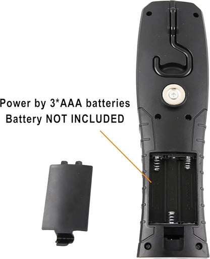LED Magnetic Battery Work Light,Portable 2 Modes COB Trouble Lamp with Hook for Mechanic,Emergency,Camping,Home,BBQ,Grill(Battery NOT Included)