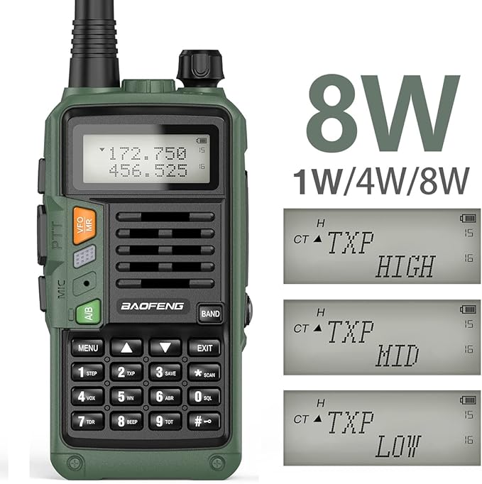 Baofeng Ham Radio UV-5R 8W Upgrade Long Range Handheld UV-S9 Plus Dual Band Two Way Radio Portable Walkie Talkies with USB Charger Cable