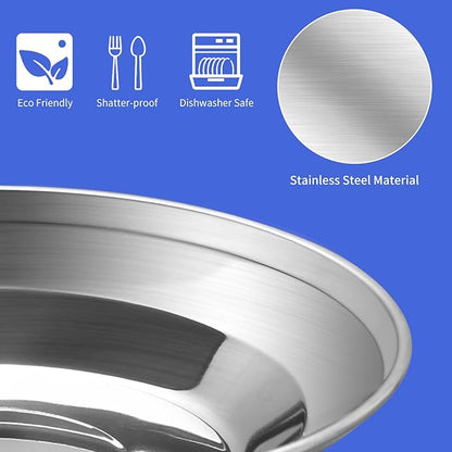 Camping Mess Kit, Stainless Steel Camping Cooking Set Includes Plate Bowl Cup with Sealing Cover Spoon Fork Knife in Mesh Bag for Backpacking, Camping, Hiking and Picnics for 4 Person
