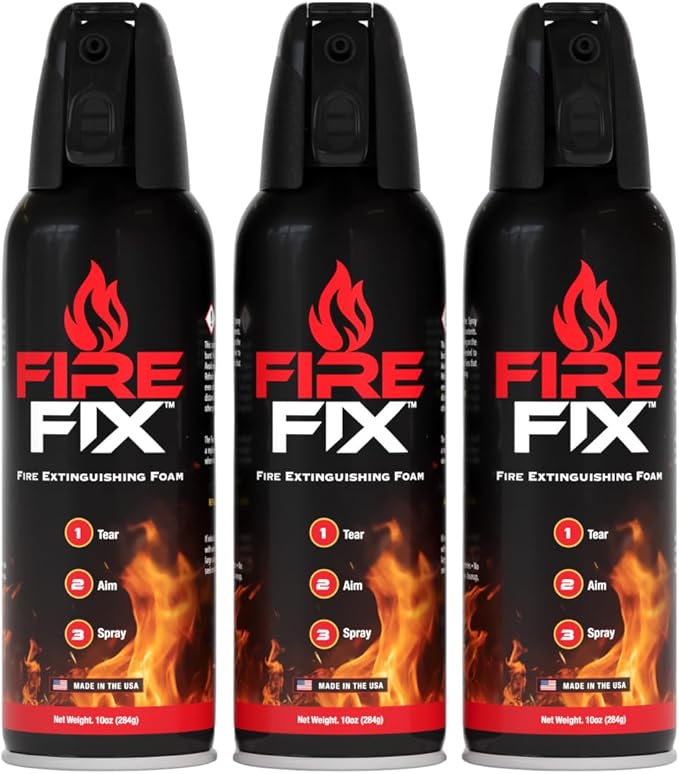 Fire Extinguisher for Home 3-Pack | Made in USA | Emergency Fire Spray Foam for Apartment, Boat, Camping, Car, House, Kitchen & Vehicle | Safety & Survival | Compact, Small, Safe & Easy Use