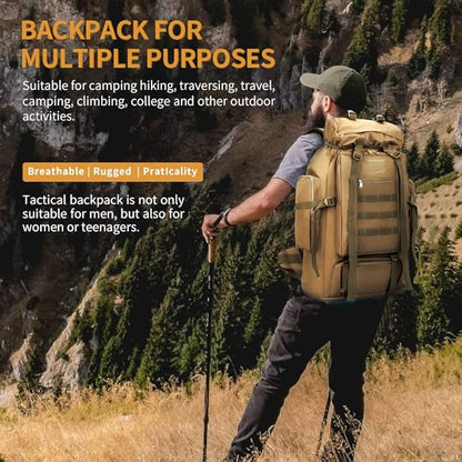 Hiking Daypack for Men Large Army Rucksack molle bag Military Tactical Backpack for Outdoor Traveling Camping