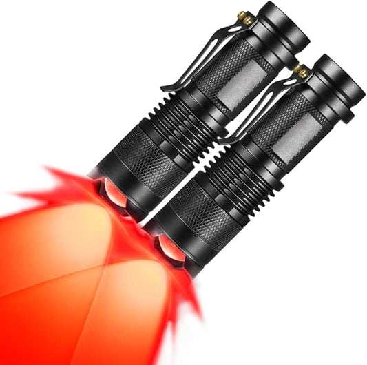 2 Pack Red Light Flashlight Red LDE Flashlight Red Flashlight Night Vision Flashlight for Astronomy, Night Observation and Outdoor Activities(2 PCS)