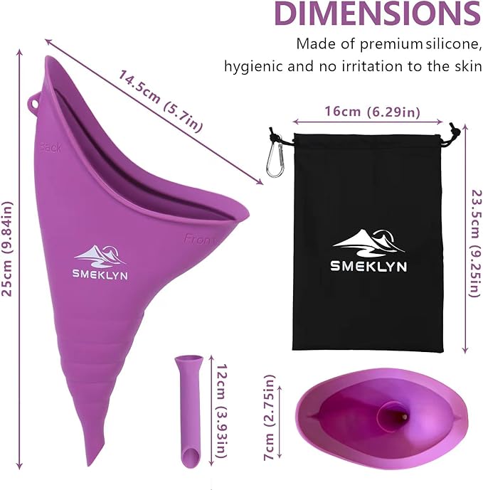 Female Urination Device Women Pee Funnel Reusable Silicone Urine Cup Female Urinal Post Surgery Pee Standing Up Perfect for Camping Hiking Travel Road Trip Accessories-Plus Size