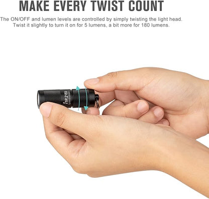 OLIGHT I1R 2 Pro Eos 180 Lumens EDC Rechargeable Keychain Flashlight, Powered by Built-in Rechargeable Battery with Type-C USB Cable, Slim Mini Handheld Light for Everyday Carry