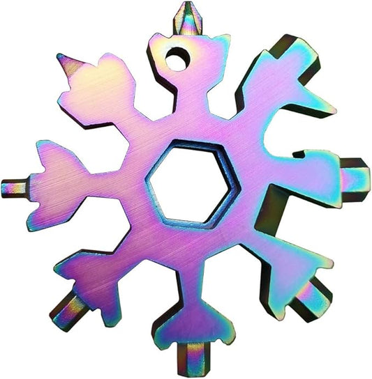18-in-1 Snowflake Multi-Tool Screwdriver, Stainless Steel 18-1 Multitool Snow Tool (Multicolor)
