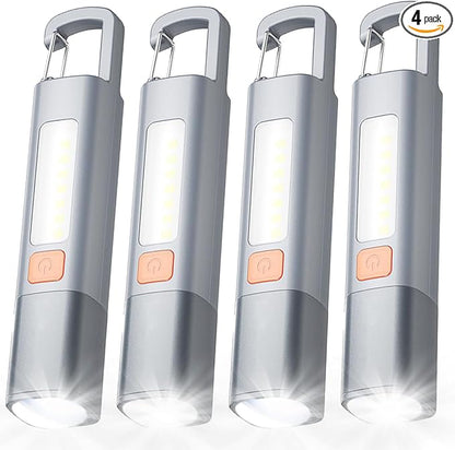 Rechargeable LED Flashlights High Lumens, 20,000 Lumens Super Bright Flashlight with USB Cable and Hook, 3 Modes, Waterproof Flash Light Handheld Powerful Flashlight for Home Camping ﻿- 4 Pack