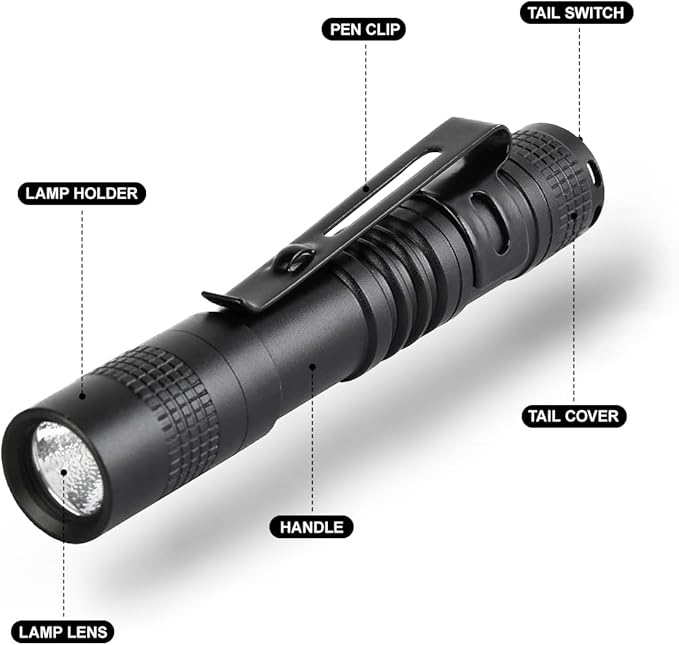 8 PCS LED Pen Light, Pocket Flashlight with Clip for Nurses, Portable Mini Flashlight Handheld Pen Light for Emergency, Overhaul, Outdoor Camping