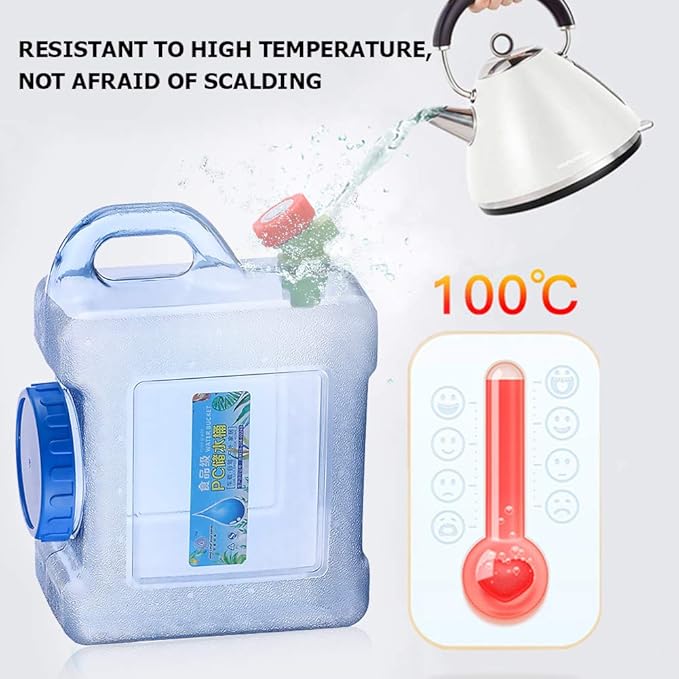 Water Storage Containers, Camping Water Container, Portable Water Tank with Faucet Camping Bucket with Tap Water Jug with Spigot BPA Free Emergency Water Storage for Outdoor Camping Hiking