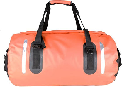 Waterproof Duffle Bag Travel Dry Bag 500D PVC for Motorcycle Tail Kayaking Rafting Boating Swimming Camping Hiking Beach Fishing (Orange, 60L)