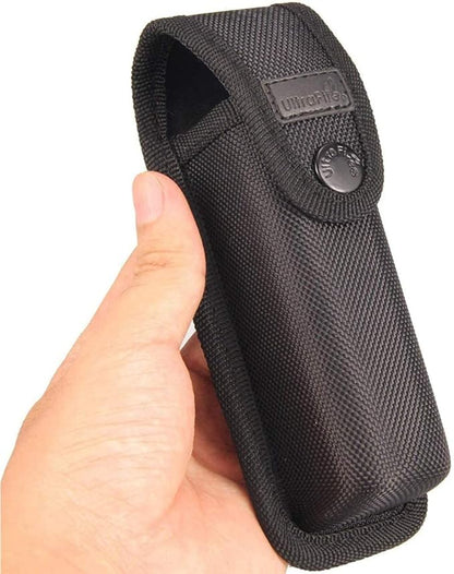 ULTRAFIRE WF-502B Tactical Flashlight with Holster, Single Mode 1000 Lumens LED Flashlight with Duty Belt Holster, Bright Small EDC Flashlight with Torch Case Holder Pouch (Battery Not Included)