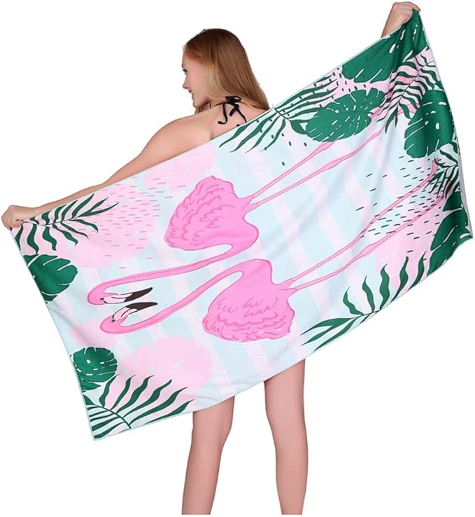 HAOKUN Microfiber Sand Free Beach Towel Blanket-Quick Fast Dry Super Absorbent Lightweight Thin Towel for Travel Pool Swimming Bath Camping Yoga Gym Sports Idea … (Rose flower2)