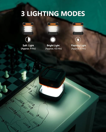 Solar Lantern Camping, Lumopal Collapsible Solar Camping Light Rechargable,LED Portable USB Solar Lamp IP54 Waterproof Lights for Backpacking Gear,Emergency Charger for Power Outage (White Light)