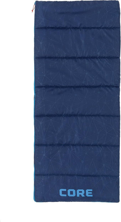 CORE 50 Degree Youth Sleeping Bag | Lightweight & Compact for Boys & Girls | Perfect for Indoor or Outdoor Use, Camping, Backpacking, Hiking, & Sleepovers | Ideal for Warm & Cooler 3 Season Weather