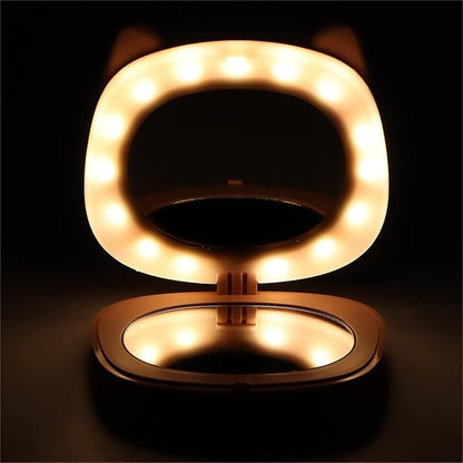 Hand Warmers Rechargeable, Electric Hand Warmer, Small Compact USB Handwarmer with Pocket Mirror Light Portable Hands Heater for Men and Women for Home Travel Use Camping Fishing