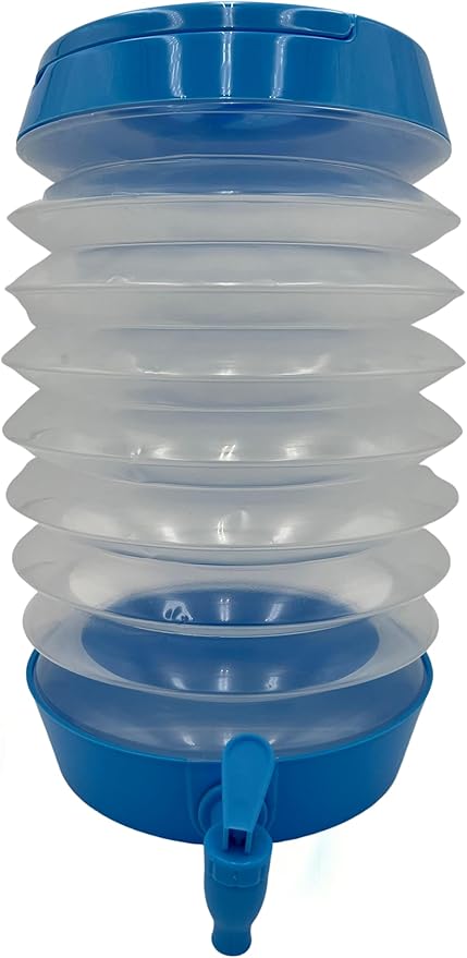 Collapsible and Foldable Water Storage Container with Spigot, 9.5-Liter/2.5-Gallon, for Camping, Hiking and Outdoor Activities