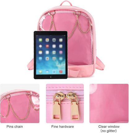 STEAMEDBUN Ita Bag Backpack Bowknot Kawaii Pin Display Backpack Bag with Insert