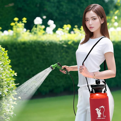 CLICIC Pressure Sprayer with 7 Spray Modes, Camping Shower with Removable Hose and Shower Head for Camping Outdoor Traveling Hiking and Pet Bath