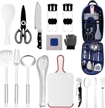 Camping Essentials Camping Accessories Gear Must Haves Camper Tent Camping Kitchen Rv Cooking Set Camping Cooking Utensils Set Supplies Gadgets Outdoor Stove Portable Picnic Gifts BBQ Stuff