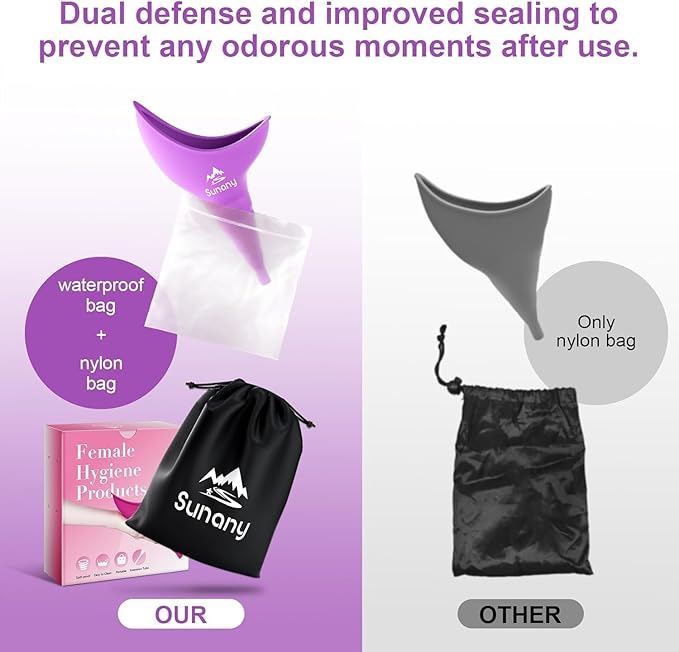 Female Urination Device, Reusable Female Urinal Silicone Women Pee Funnel Allows Women to Pee Standing Up, Portable Womens Urinal is The Perfect Companion for Camping,Outdoor,Travel