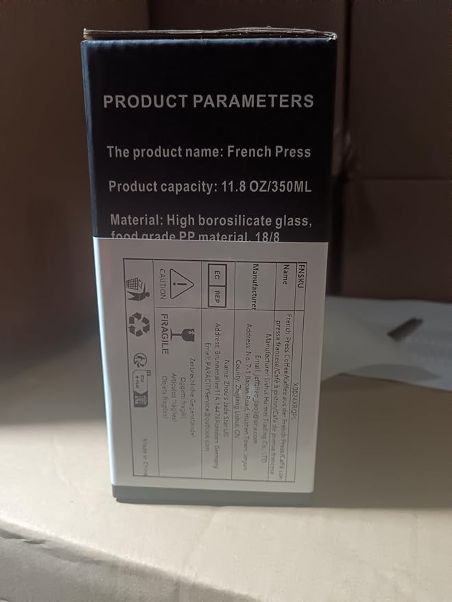 PARACITY French Press Coffee/Tea Maker, Camping Mini Coffee/Tea Press of 304 Stainless Steel Filter and Heat Resistant Glass, Cold Brew Coffee Maker 11.8OZ for Travel& Home Gift(White)