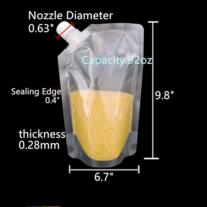 32oz Collapsible Emergency Water Container Bag BPA Food Grade Storage Jug No-Leak Freezable Odorless Drink Juice Pouches for Outdoor Sport Camping Hiking Backpack Plastic Flask(11Pack Big opening)