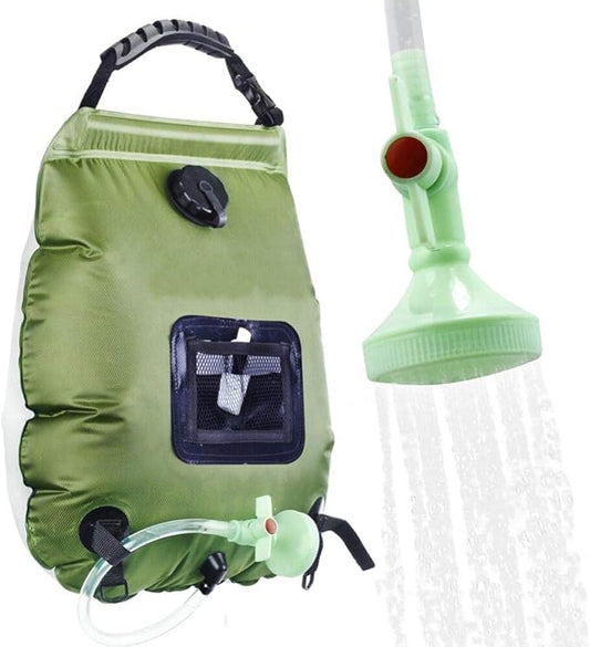 CLICIC Solar Shower Bag 5 gallons/20L Solar Heating Shower Bag with Removable Hose and On-Off Switchable Shower Head for Outdoor Camping Beach Swimming Traveling Hiking
