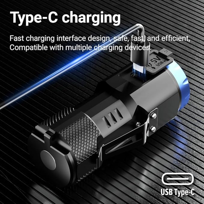 ALONEFIRE X88 LED Mini Flashlight High Lumens USB C Rechargeable Small Flashlight with Side COB Light ABS Shell 6 Light Modes Magnetic with Clip, Lampshade, Built-in Rechargeable Battery for EDC