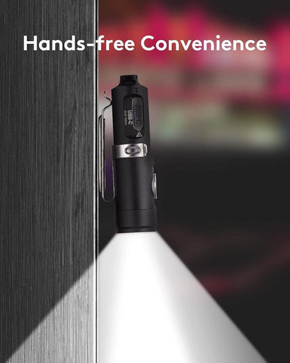 RovyVon Aurora A3 4th Generation EDC Keychain Flashlight, 650 Lumens Super Bright Mini Handheld Flashlight, Powered by USB Rechargeable Built-in Battery for Camping, Outdoors, Everyday Carry