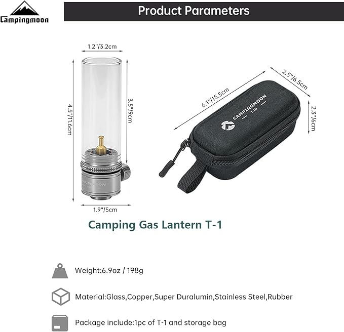 Campingmoon Camping Gas Lantern Gas Lamp Portable Outdoor Dreamlike Candle Camping Tent Lantern Glass Lantern