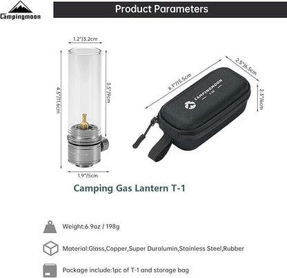 Campingmoon Camping Gas Lantern Gas Lamp Portable Outdoor Dreamlike Candle Camping Tent Lantern Glass Lantern