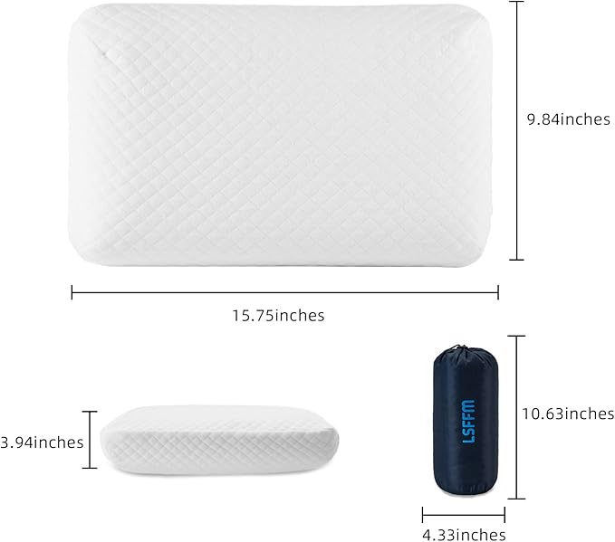 Camping Pillow Lightweight,Easy to Carry,Memory Foam Travel Pillow,Backpacking Pillow,Portable Pillow with Travel Storage Bag,Removable Pillow Cover (White)