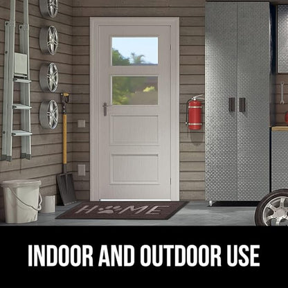 GORILLA GRIP 100% Waterproof All-Season WeatherMax Doormat, Durable Natural Rubber, Stain and Fade Resistant, Low Profile, Indoor Outdoor Door Mats, Easy Clean Patio Entrance Mat, Espresso Home Paw