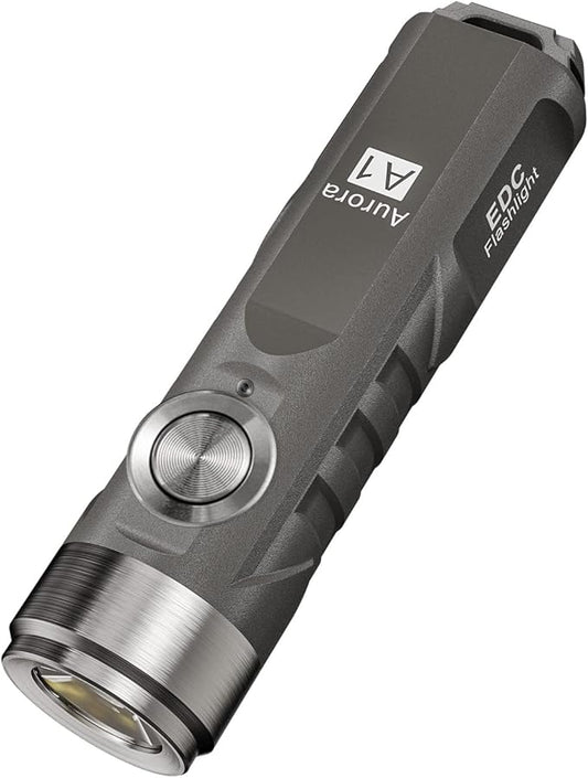 RovyVon A1 Gen 4 Rechargeable EDC Keychain Flashlight 650 Lumens High Lumens Outdoor Mini Keychain Light for Everyday Carry, Camping, Thanksgiving (Grey)
