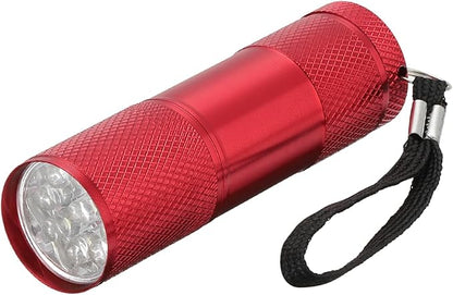 PATIKIL 9 LED Mini Flashlights, Aluminum Pocket Flashlight Torch with Lanyard for Camping, Hiking, Outdoor Emergencies, Red