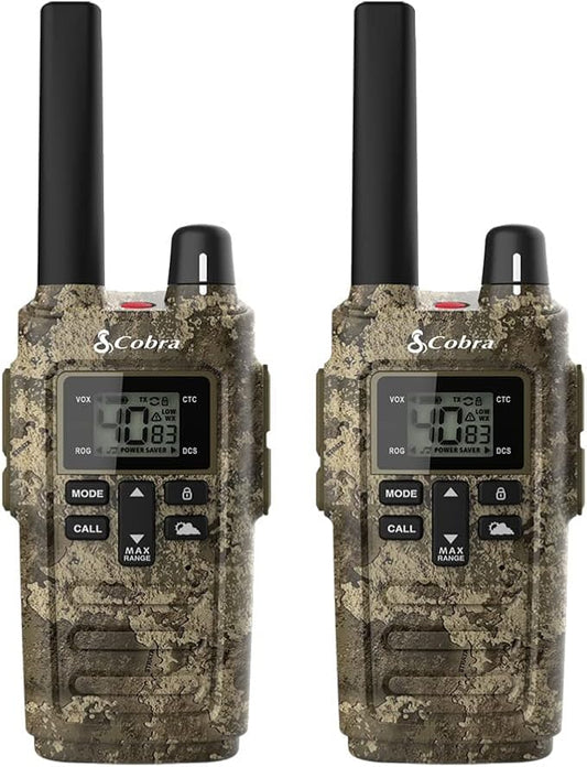 Cobra 32-Mile, Rugged Two-Way Radio, Truetimber Strata, 2 Pack