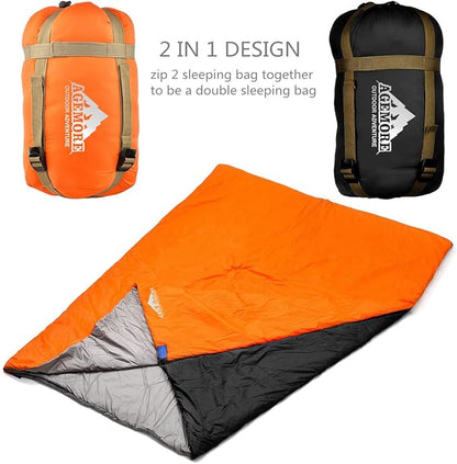 AGEMORE Ultralight Warm Weather Envelope Sleeping Bag, Lightweight Waterproof Compact Sleeping Bag, for Spring Summer & Fall, 75’’L X 30’’W Fit for Kids Teens Or Adults Outdoor Camping & Backpacking