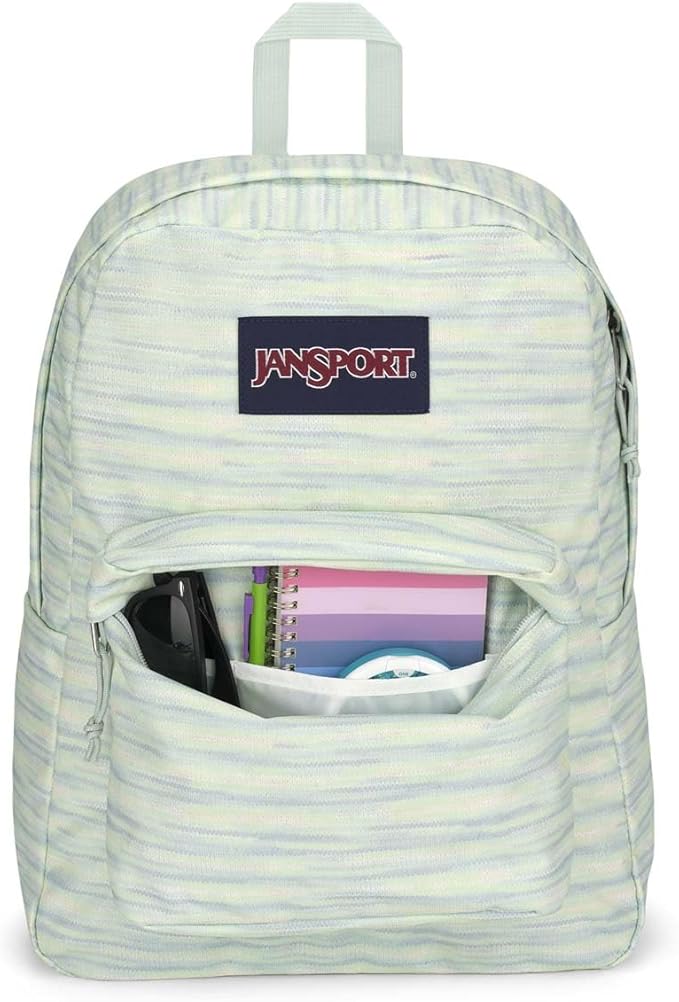 JanSport SuperBreak One Backpacks - Durable, Lightweight Bag with 1 Main Compartment, Front Utility Pocket with Built-in Organizer - Premium Backpack - 70S Space Dye Fresh Mint