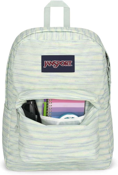 JanSport SuperBreak One Backpacks - Durable, Lightweight Bag with 1 Main Compartment, Front Utility Pocket with Built-in Organizer - Premium Backpack - 70S Space Dye Fresh Mint