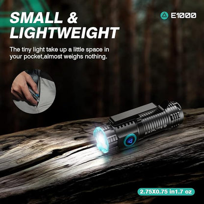 Mini Flashlight USB-C Rechargeable Magnetic Keychain Clip Lanyard EDC Flashlights, Pocket Flashlight High Lumens 1200, Bright Compact Small Flash Light LED Torch for Camping, Dog Walking