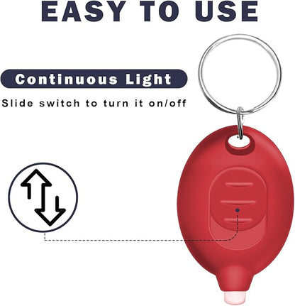 Mini LED Red Light Keychain Flashlight, Small Keychain Flashlight 12 Lumen Portable Pocket Flashlight, Ultra Bright Micro LED Flashlight Red Light Flashlight with Red Shell (6PCS)