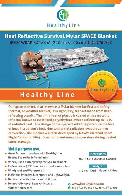 Emergency Blankets for Survival - Disaster Preparedness Prepping Supplies - Space Blanket (2 Pack) - 80" x 40" Retains up to 90% of Body Heat - Mylar Blankets for Camping & Outdoors by HealthyLine