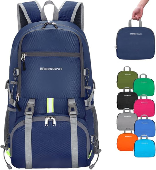WEREWOLVES 20/35L Lightweight Hiking Backpack, Ultralight Water Resistant Packable Daypack for Women Men