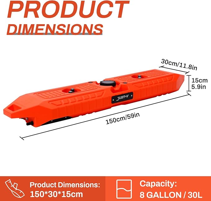 8-Gallon Water Tank with Camping Shower for Off-Road Vehicles, Pick-up Trucks,SUV,Outdoor Activities Water Supply Construction for Roof Rack Mount