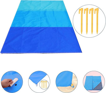 Beach Blanket 79 * 55inch, Compact Sand Proof and Waterproof Picnic Blanket, with Portable Storage Bag, Great for Outdoor Travel Camping Hiking Festival Park Sports
