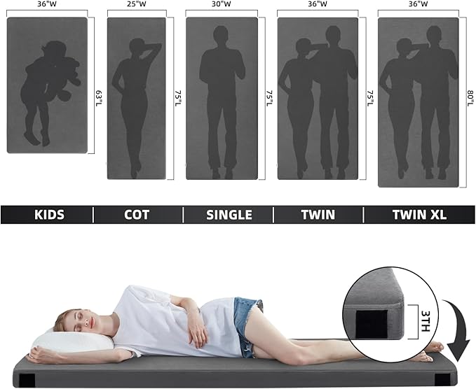 Sleeping Pad for Adults, Comfortable Thick Floor Sleeping Mats for Car Truck Tent with Removable Travel Bag